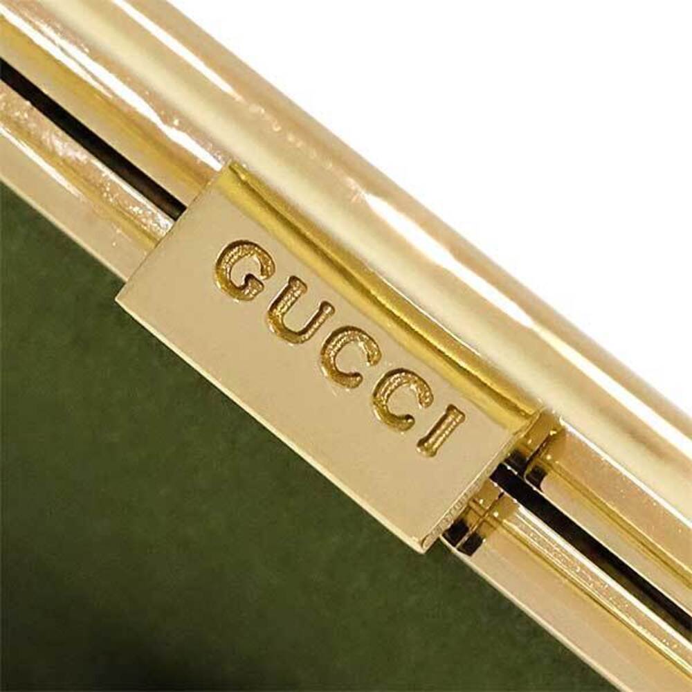 Gucci Satin Clasp Bag Green Clutch - Picture 8 of 9